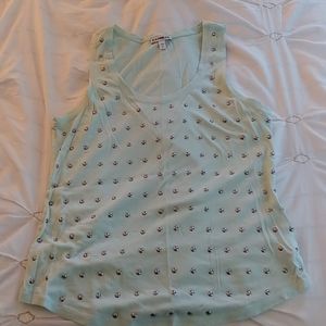 EXPRESS Light Green Studded Racerback Tank Top